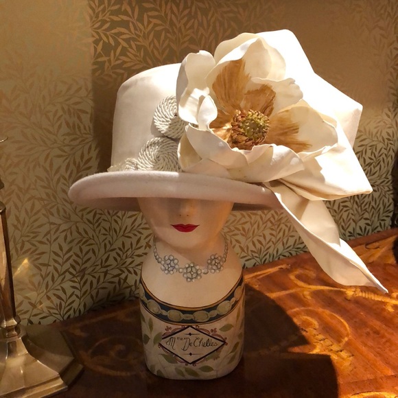 Ivory wool cloche hat main image 8